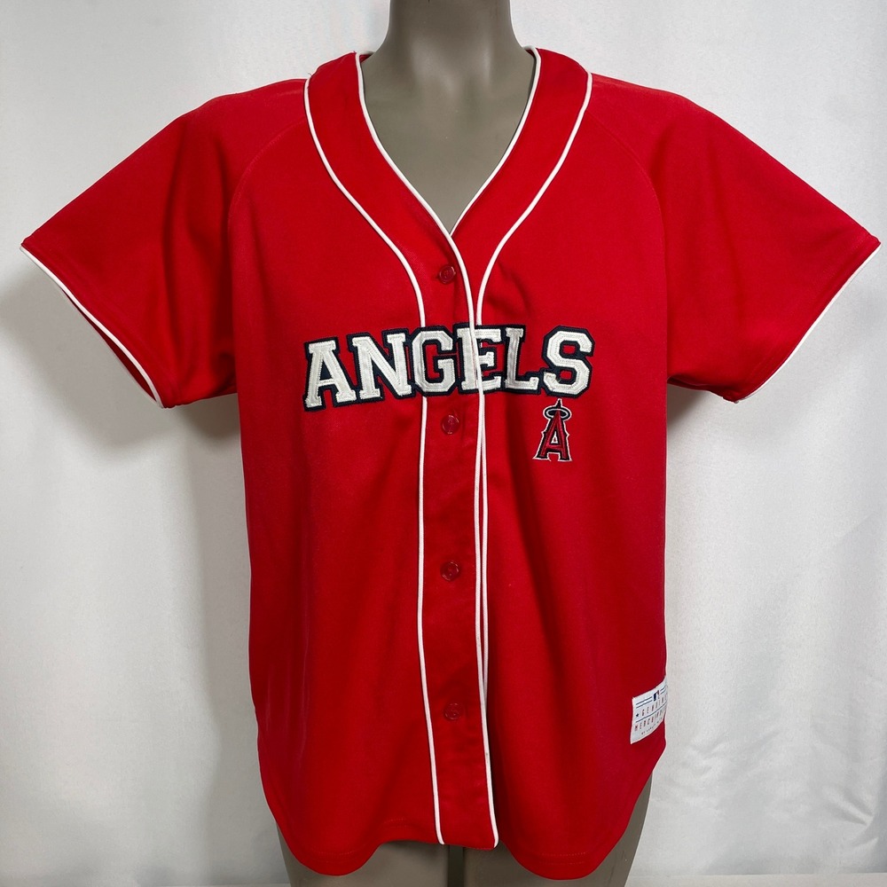 Los Angeles Angels MLB Baseball Lady Slugger Red Jersey Women's LARGE